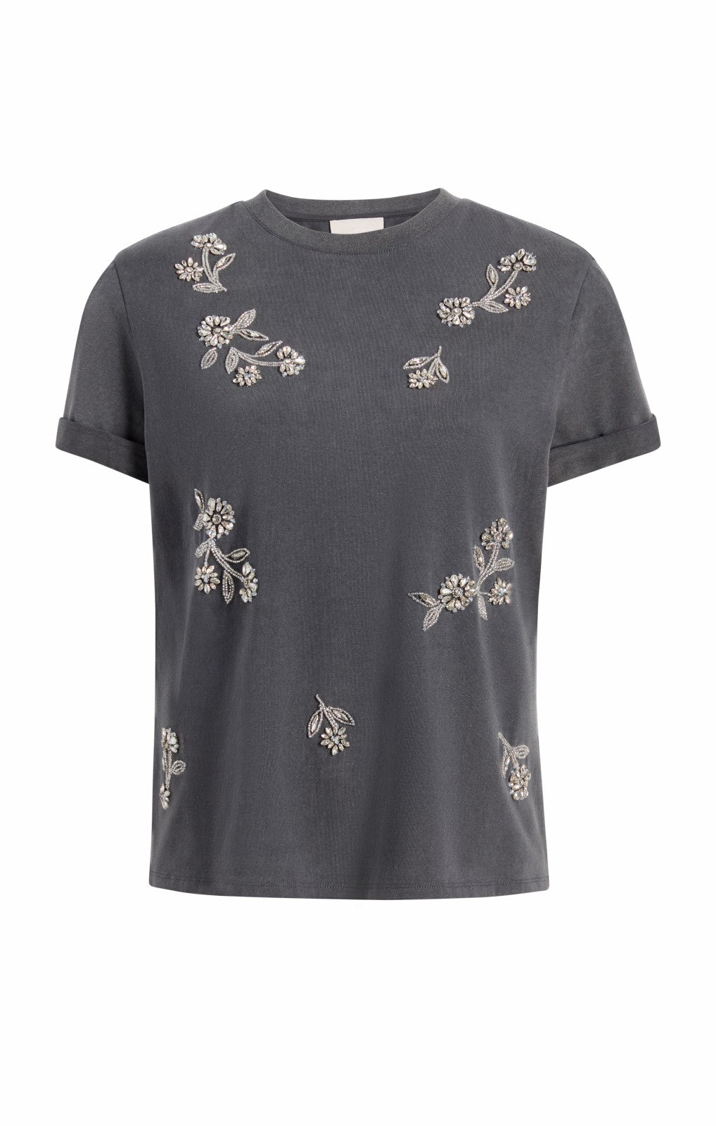 Women Diamond Vines Washed Bree Tee Washed Black