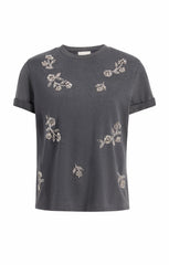 Women Diamond Vines Washed Bree Tee Washed Black