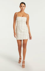 Women Satine Dress Ivory/Silver