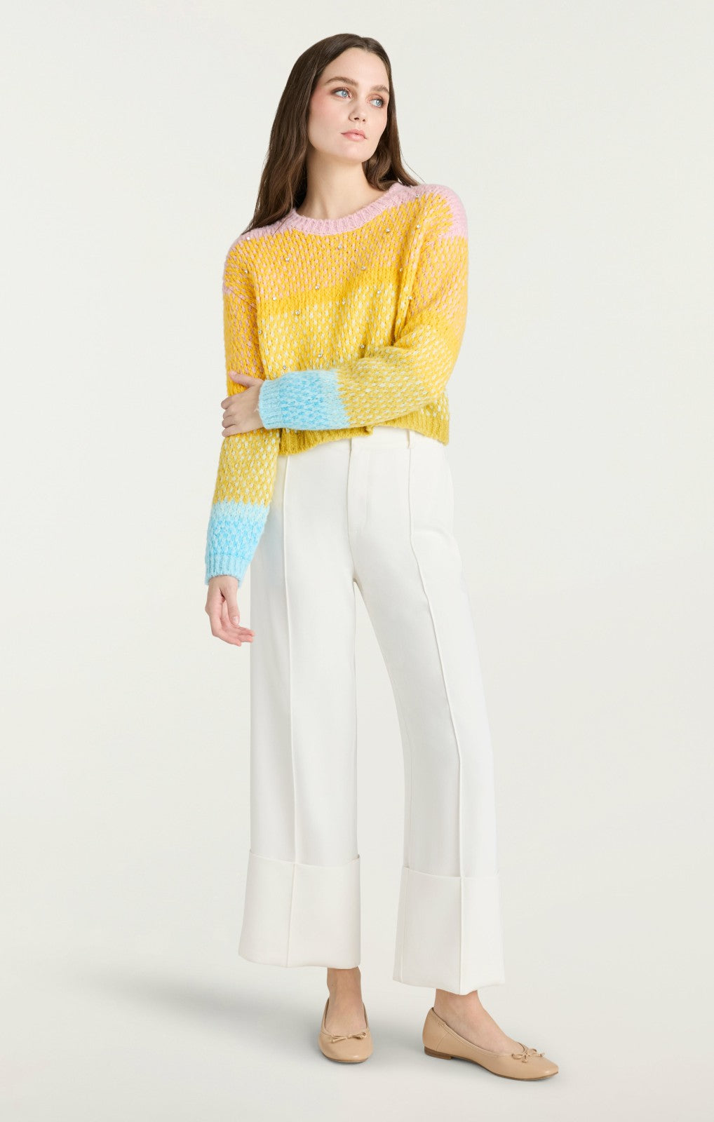 Women Caspar Pullover Rainbow Multi