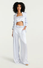 Women Hammered Satin Nikki Top Mercury