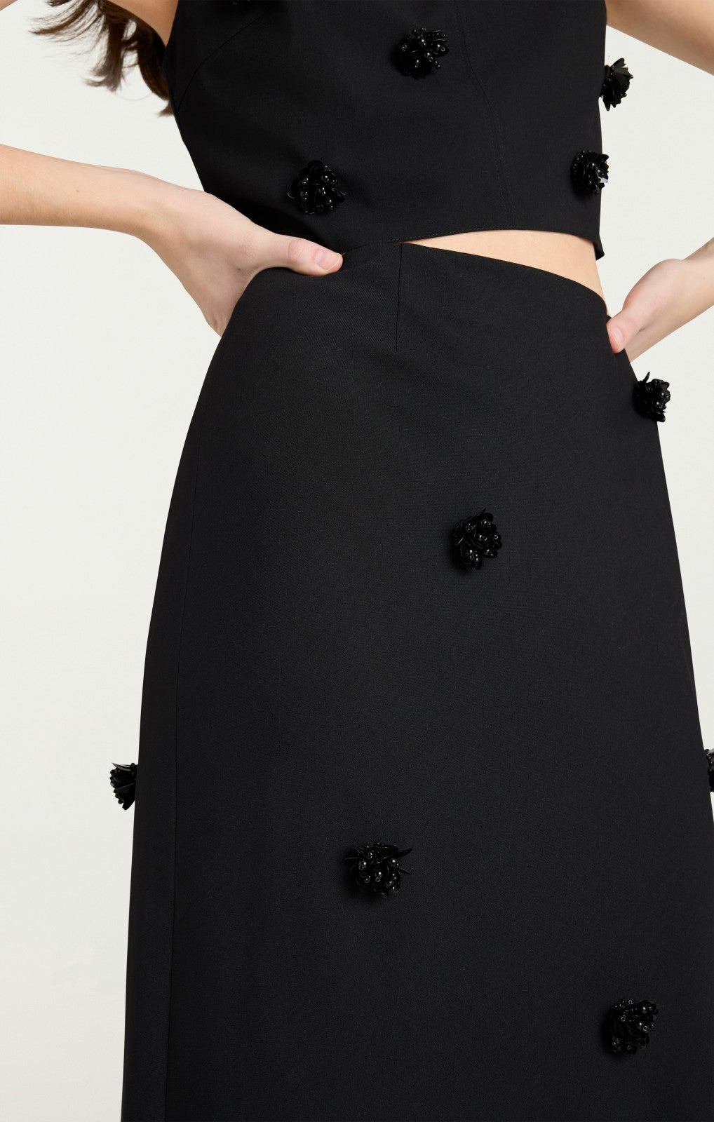 Women Sequin Dot Abbie Skirt Black/Black