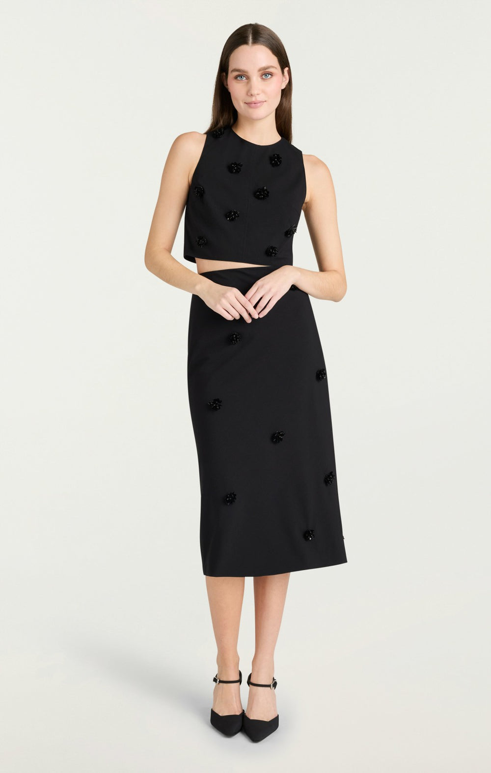 Women Sequin Dot Abbie Skirt Black/Black