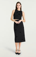 Women Sequin Dot Abbie Skirt Black/Black