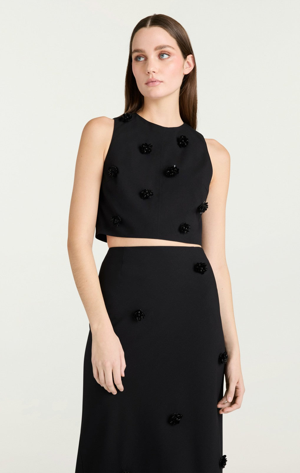 Women Sequin Dot Abbie Top Black/Black