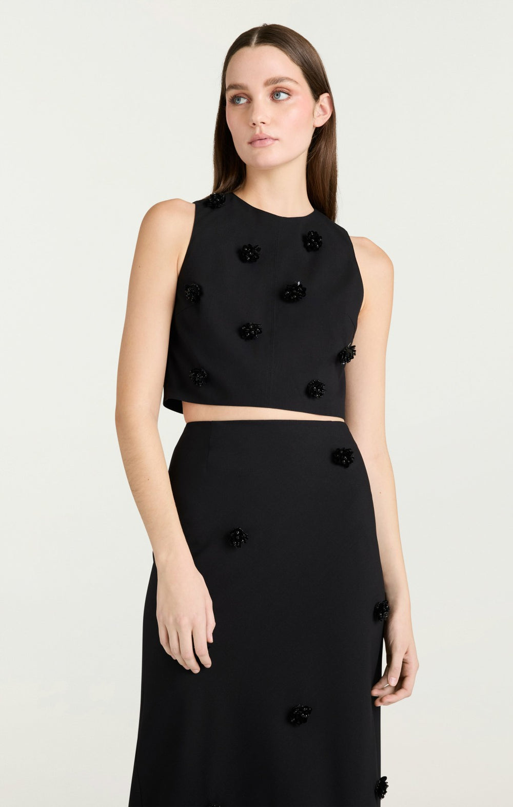 Women Sequin Dot Abbie Top Black/Black