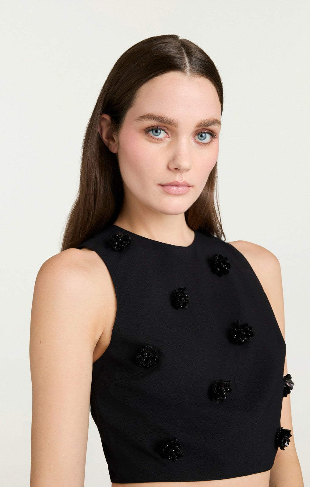 Women Sequin Dot Abbie Top Black/Black