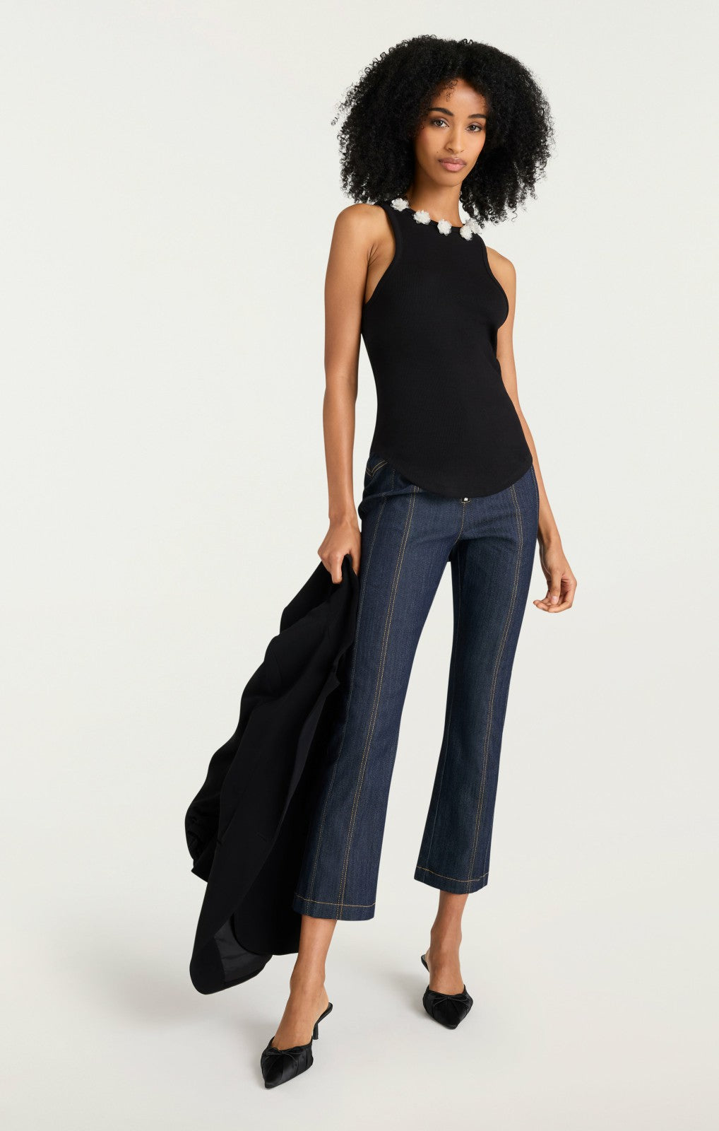Women Sequin Dot Lizzie Tank Black/Clear