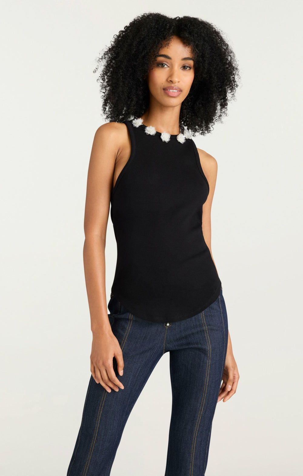 Women Sequin Dot Lizzie Tank Black/Clear