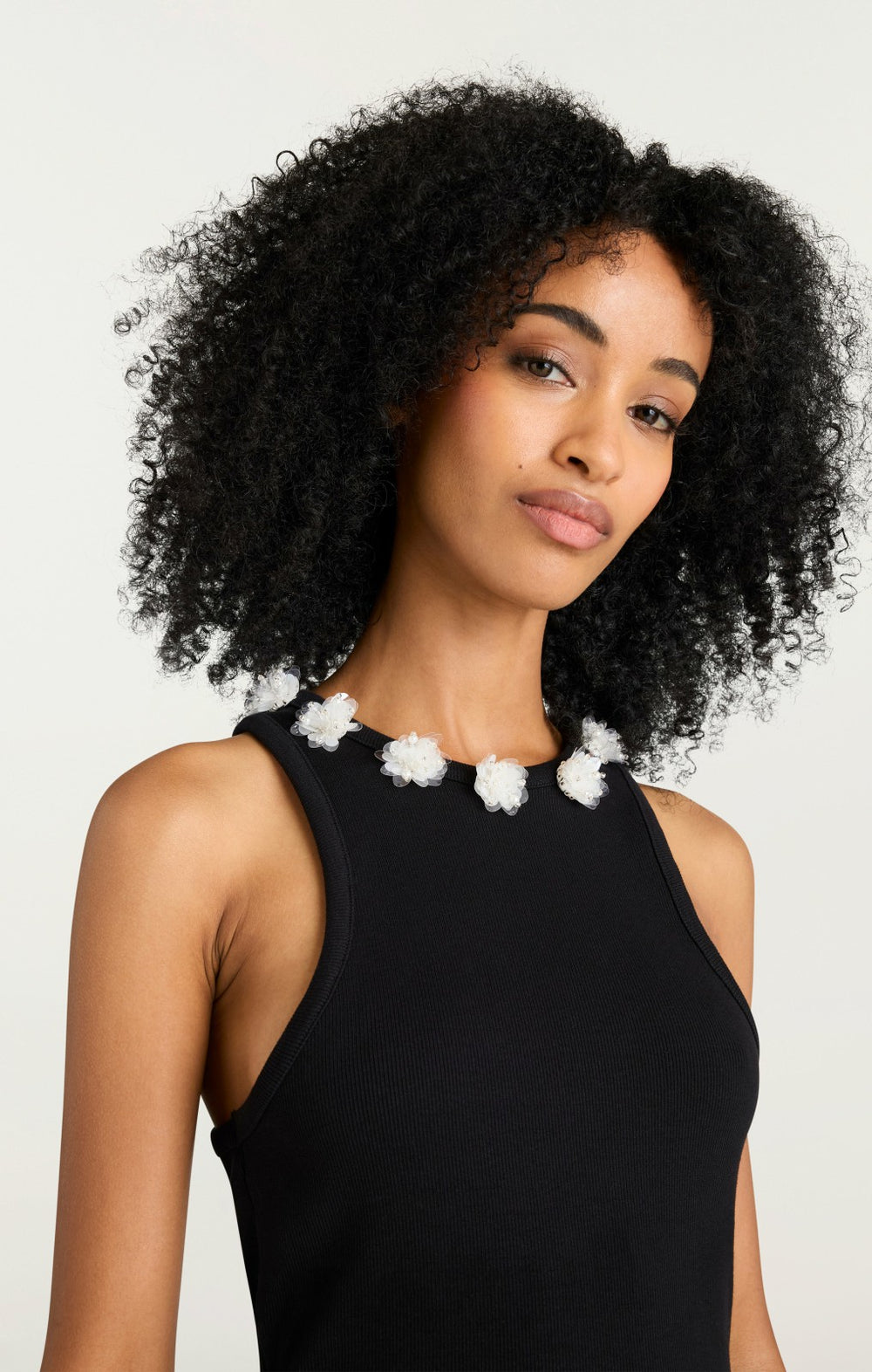 Women Sequin Dot Lizzie Tank Black/Clear