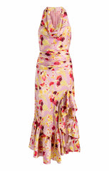 Women Tossed Floral Olivia Dress Mauve Orchid Multi