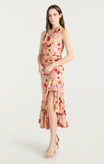 Women Tossed Floral Olivia Dress Mauve Orchid Multi