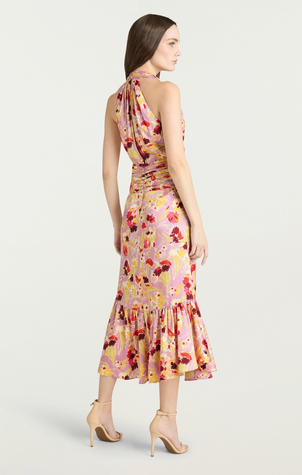 Women Tossed Floral Olivia Dress Mauve Orchid Multi