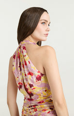 Women Tossed Floral Olivia Dress Mauve Orchid Multi