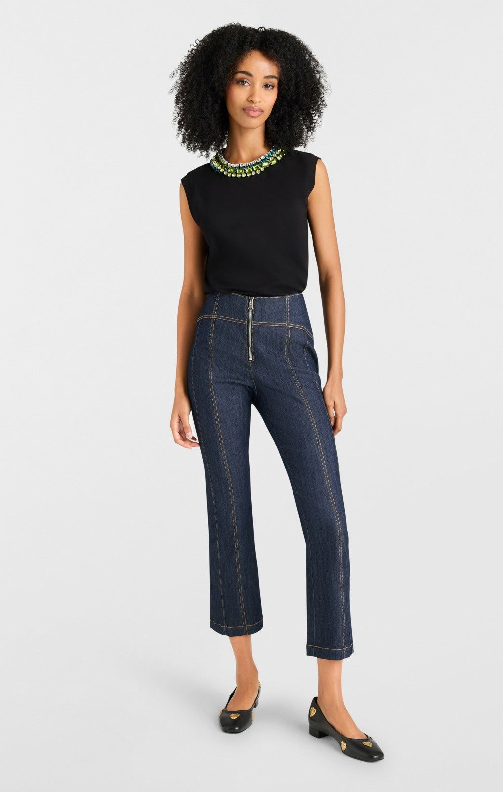 Women Twist Necklace Blaine Tee Black/Multi