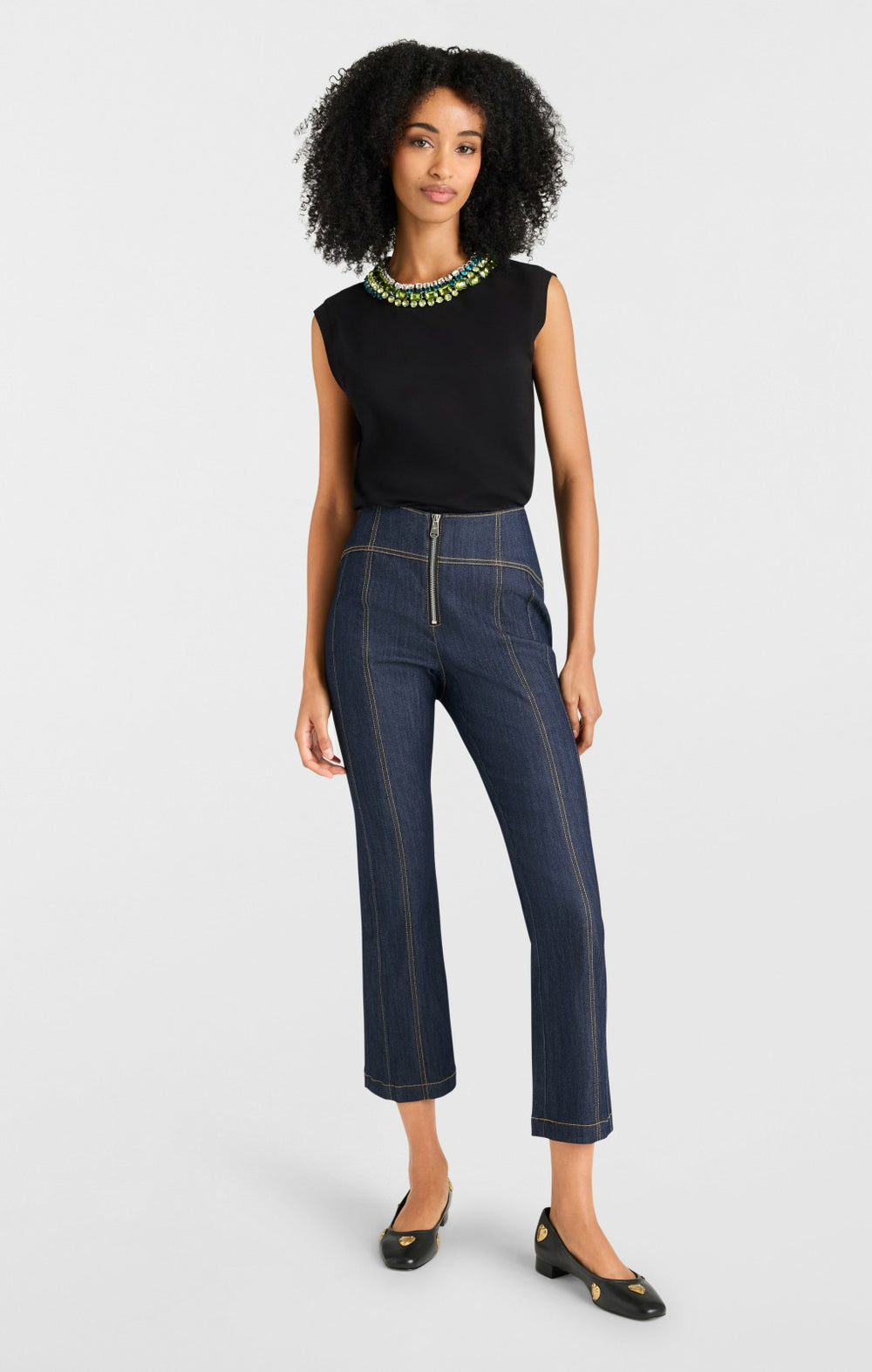 Women Twist Necklace Blaine Tee Black/Multi
