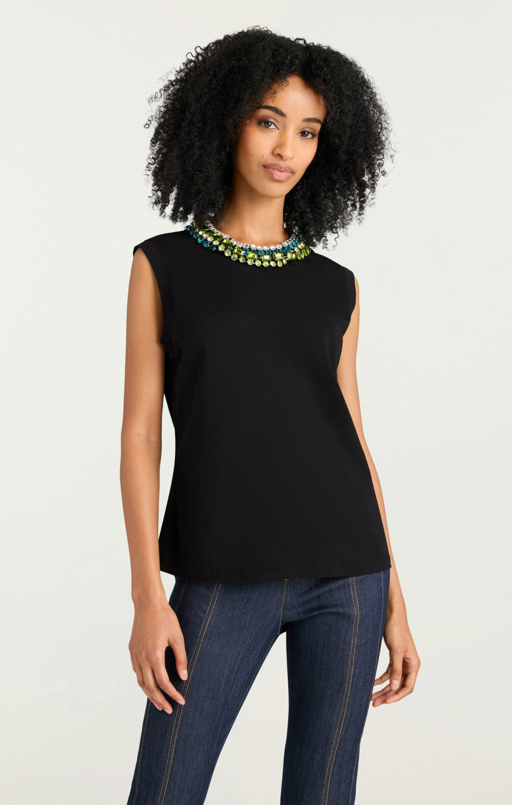 Women Twist Necklace Blaine Tee Black/Multi