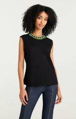 Women Twist Necklace Blaine Tee Black/Multi