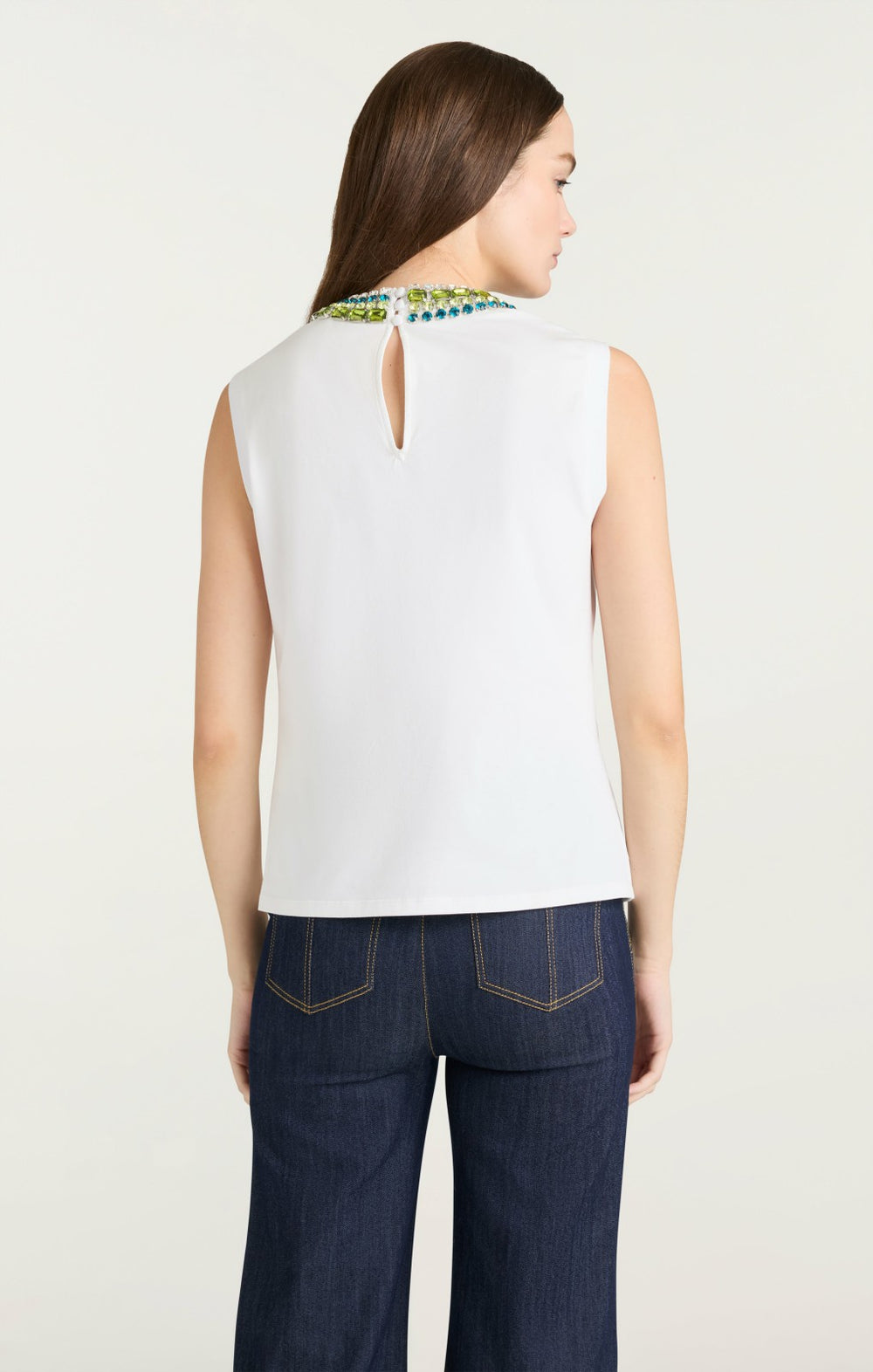 Women Twisted Necklace Blaine Tee White/Multi