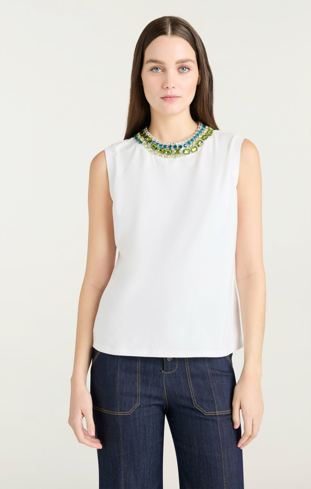 Women Twisted Necklace Blaine Tee White/Multi