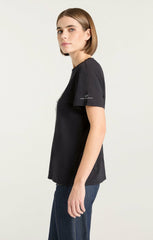 Women Pearl Amour Tee Black/White
