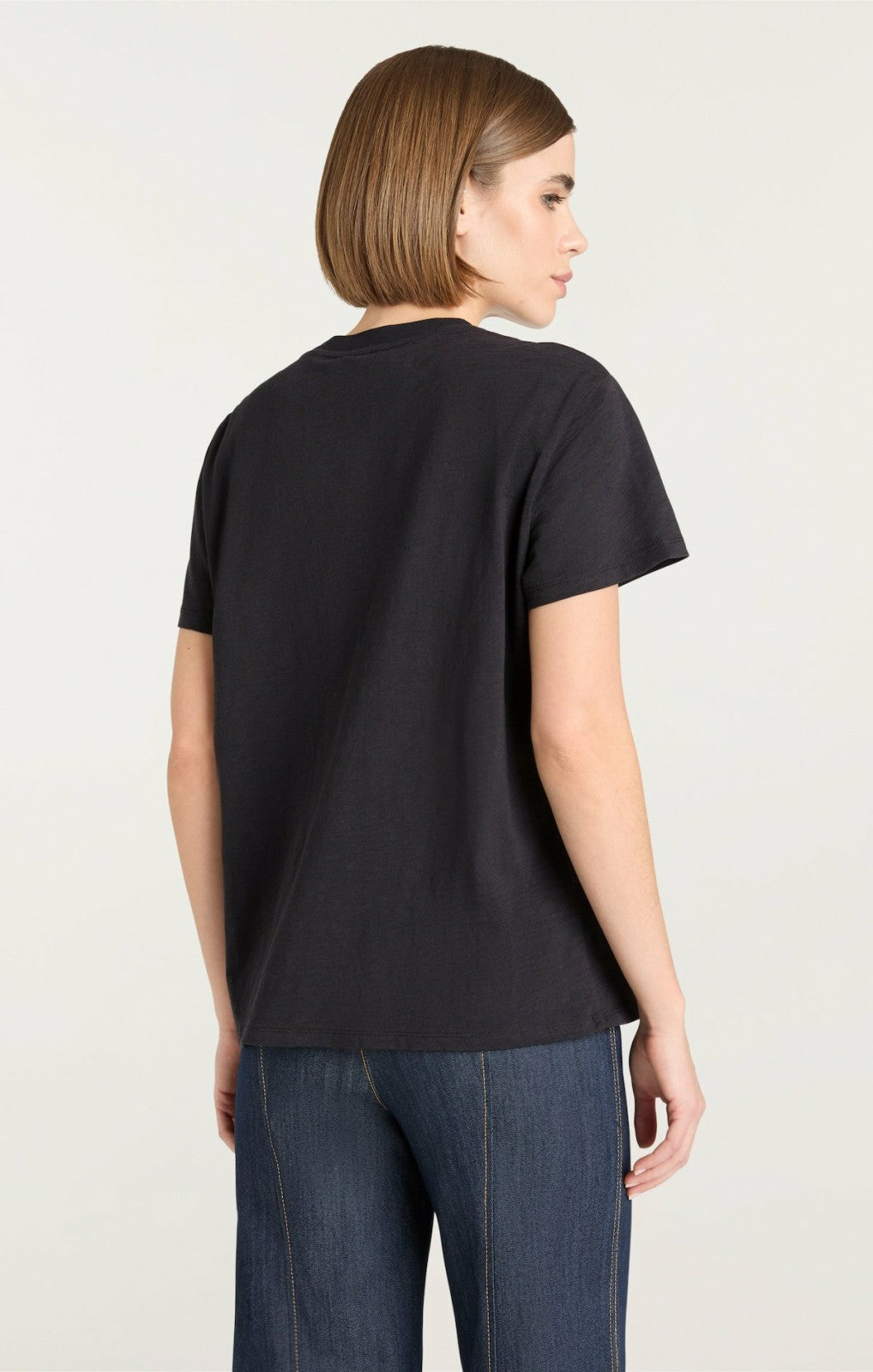 Women Pearl Amour Tee Black/White