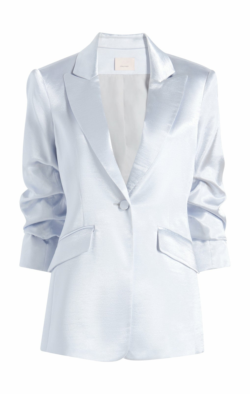 Women Hammered Satin Scrunched Cheyenne Blazer Mercury