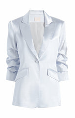 Women Hammered Satin Scrunched Cheyenne Blazer Mercury