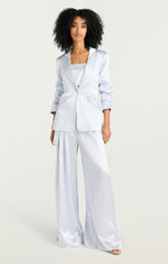 Women Hammered Satin Scrunched Cheyenne Blazer Mercury