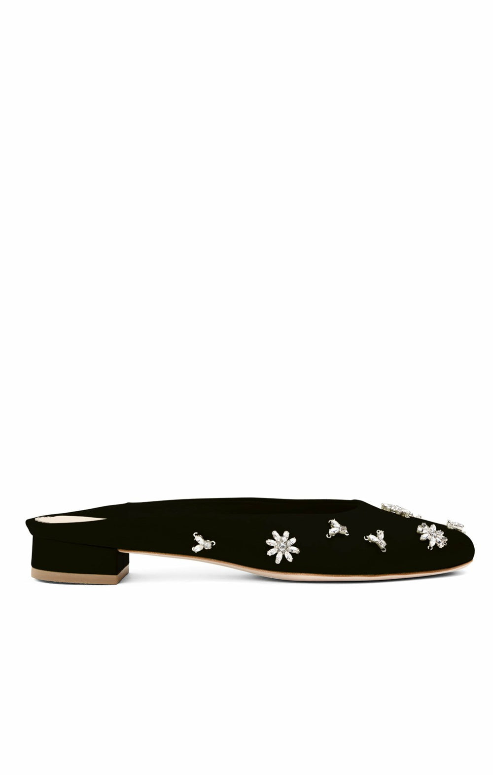 Women Callie Satin Mule Black/Clear