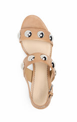 Women Gemma Studded Block Heel Sandal Brown Sugar