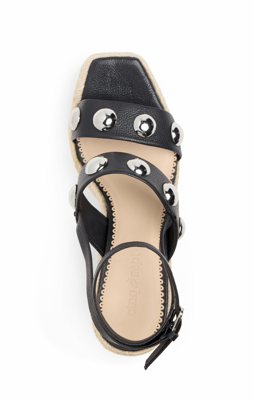 Women Georgia Studded Wedge Espadrille Black