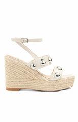 Women Georgia Studded Wedge Espadrille Pearl