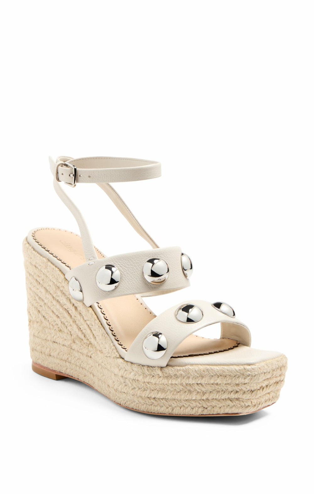 Women Georgia Studded Wedge Espadrille Pearl