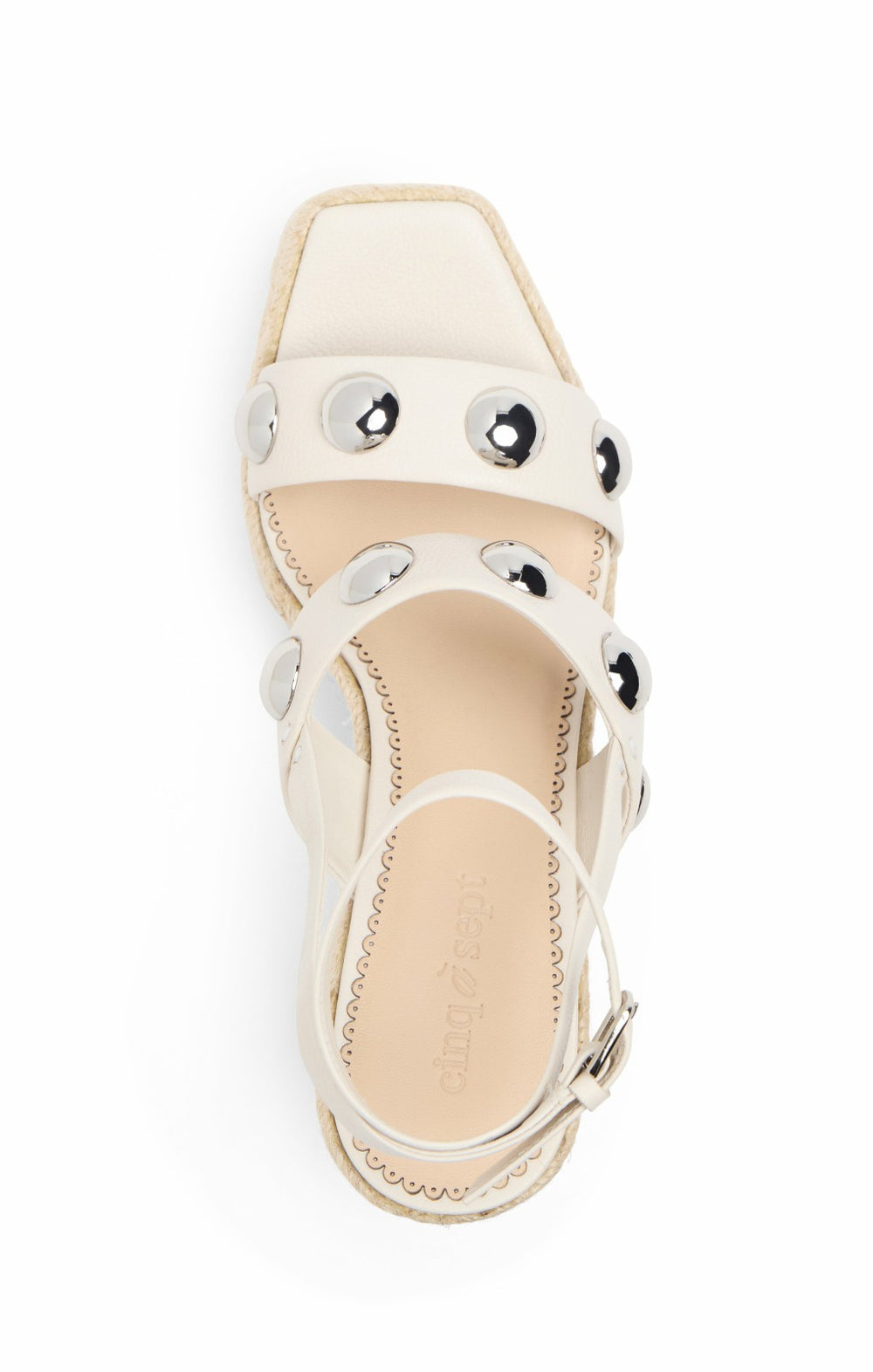 Women Georgia Studded Wedge Espadrille Pearl