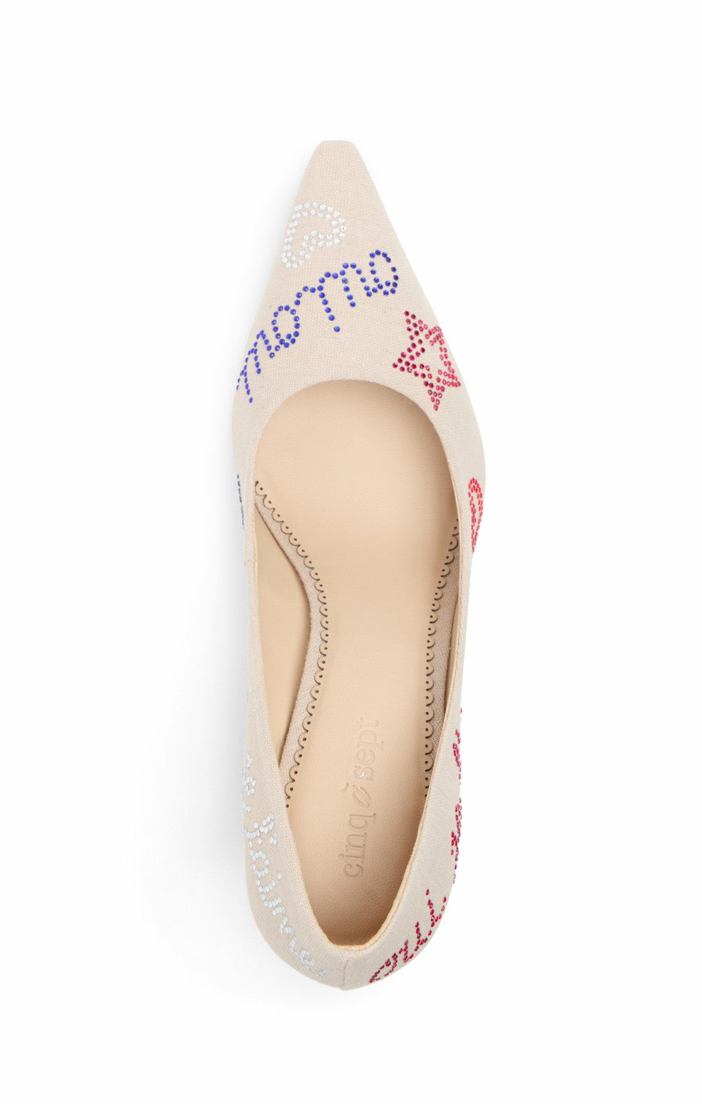 Women Juliet Heatset Linen Pointed Pump Natural/Red