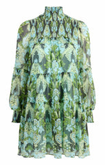 Women Damask Rika Dress Light Cyan Multi