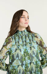 Women Damask Rika Dress Light Cyan Multi
