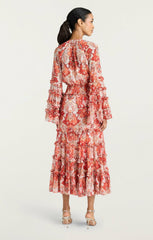 Women Damask Sunnina Midi Dress Pink Poppy Multi
