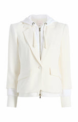 Women Zip Up Le Petit Khloe Blazer Ivory/Ivory
