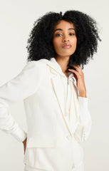 Women Zip Up Le Petit Khloe Blazer Ivory/Ivory