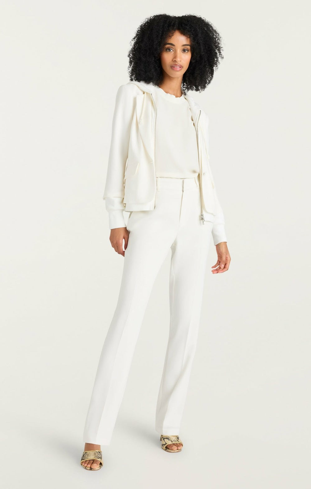 Women Zip Up Le Petit Khloe Blazer Ivory/Ivory