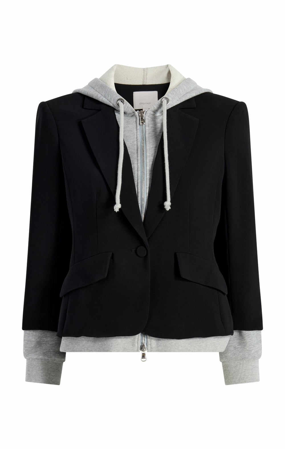 Women Zip Up Le Petit Khloe Blazer Black/Heather Grey