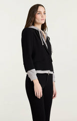Women Zip Up Le Petit Khloe Blazer Black/Heather Grey