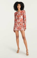 Women Sequin Damask Aspen Jacket Pink Poppy Multi