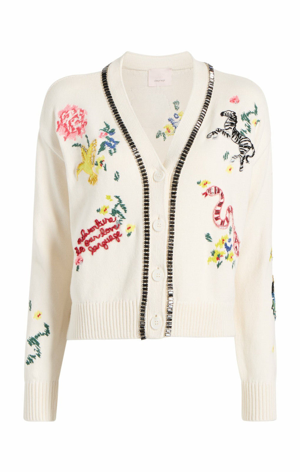Women Patch Animal Nyla Cardigan Ivory/Multi