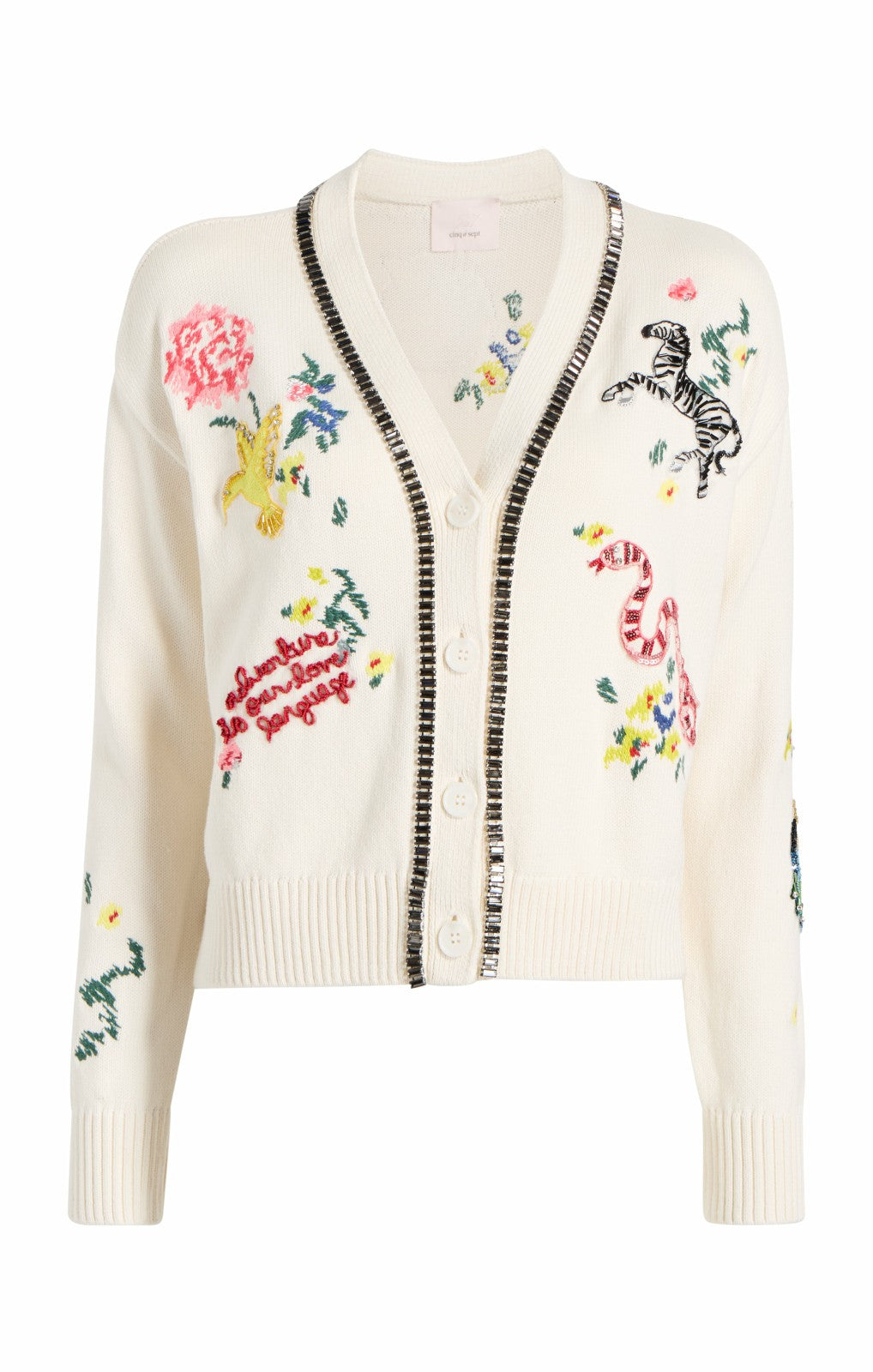 Women Patch Animal Nyla Cardigan Ivory/Multi
