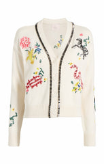 Women Patch Animal Nyla Cardigan Ivory/Multi