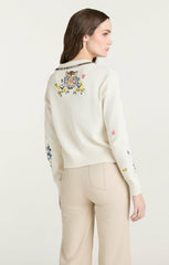 Women Patch Animal Nyla Cardigan Ivory/Multi