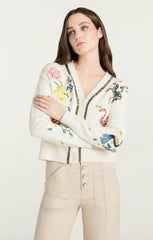 Women Patch Animal Nyla Cardigan Ivory/Multi
